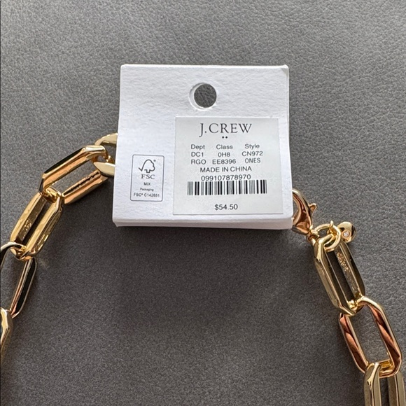 J. Crew gold rectangle link statement necklace. NWT. - Picture 5 of 6